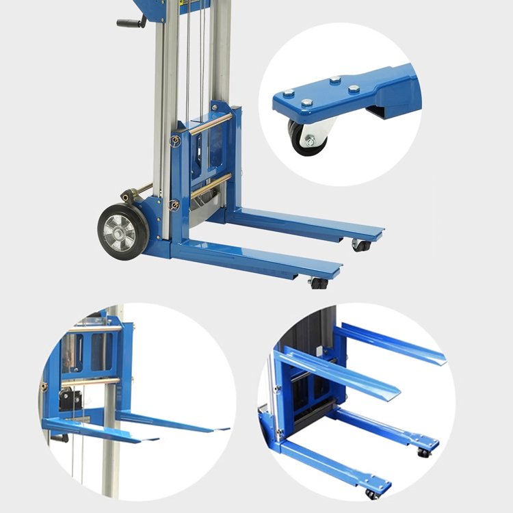 Baot Aluminum Material Lift Manual Portable Alum Load Lifter Pallet Stacker