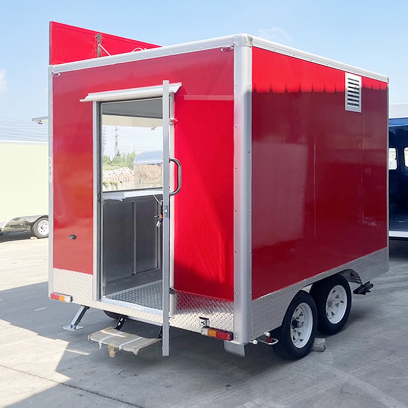 10FT Food Truck Manufacturers Hot Selling Ice Cream Hotdog Cart Mobile Kitchen Taco Pizza BBQ Truck Food Trailer for Sale in Usa