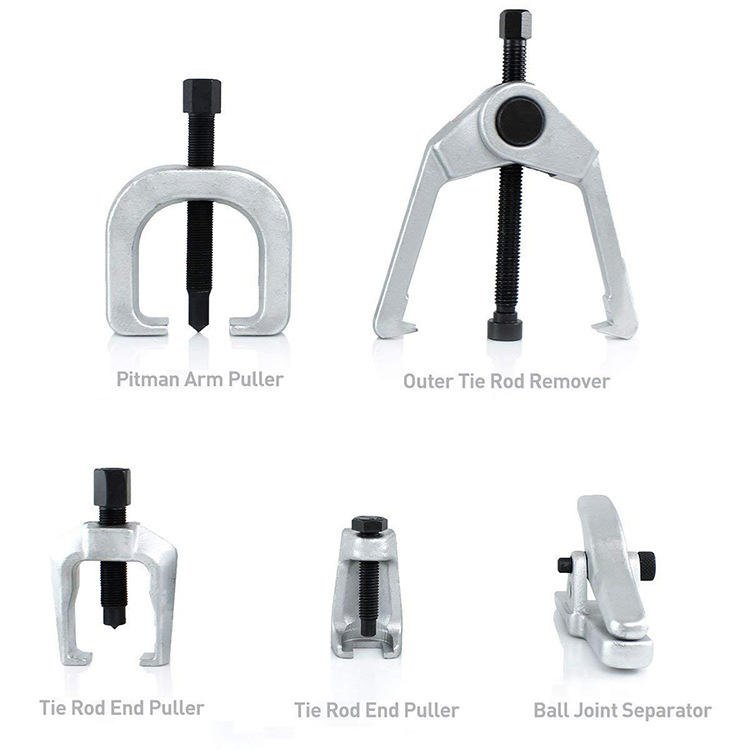 5pc Auto Garage Mechanics Front End Service Tool Set Ball Joint Separator Pitman Arm Puller Tie Rod Gear Puller
