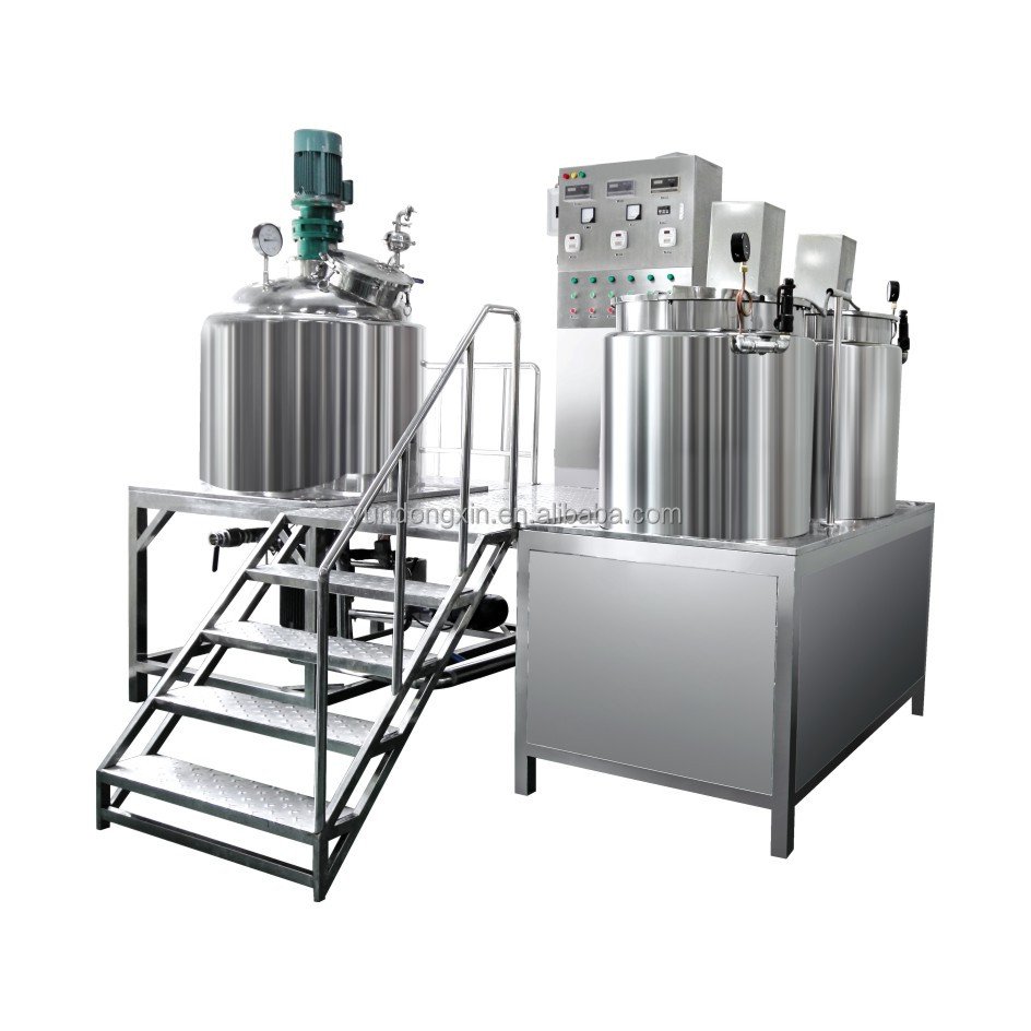 500l 1000l Vacuum Emulsifying Machine Cosmetic Vacuum Homogenizer Mixer for Shampoo Cream Lotion Cream Toothpaste Mayonnaise
