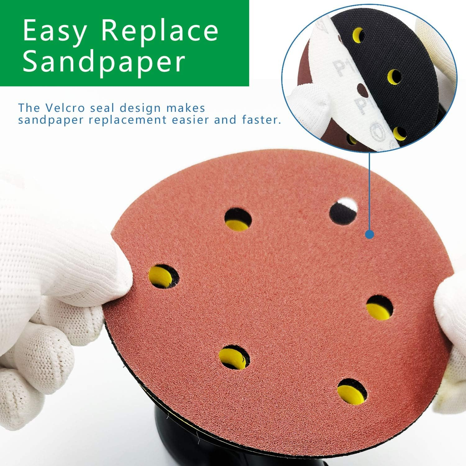 High-Performance Dual Action Pneumatic Air Sander Easy-To-Use Scratch Repair Tool For Auto Body Work Orbital Air Polisher