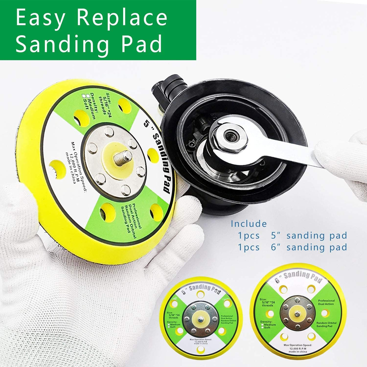 High-Performance Dual Action Pneumatic Air Sander Easy-To-Use Scratch Repair Tool For Auto Body Work Orbital Air Polisher