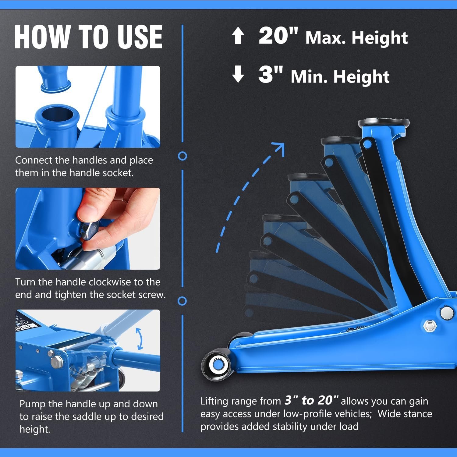 Hydraulic 3ton Lifting Car Repair Tools Low ProfileJack