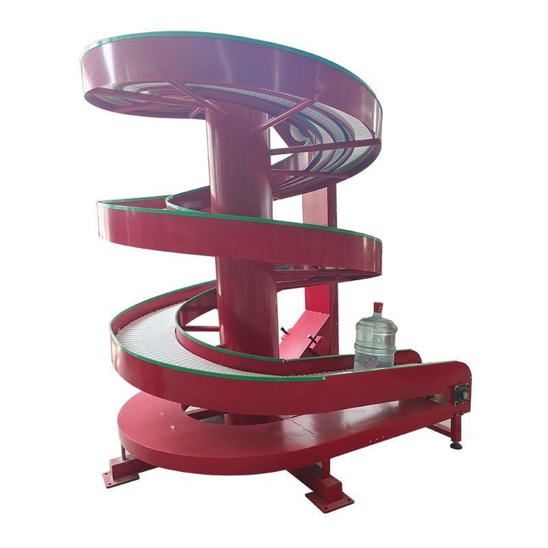 Vertical lifting spiral conveyor for container cardboard box food 24h 7day operation with small footprint