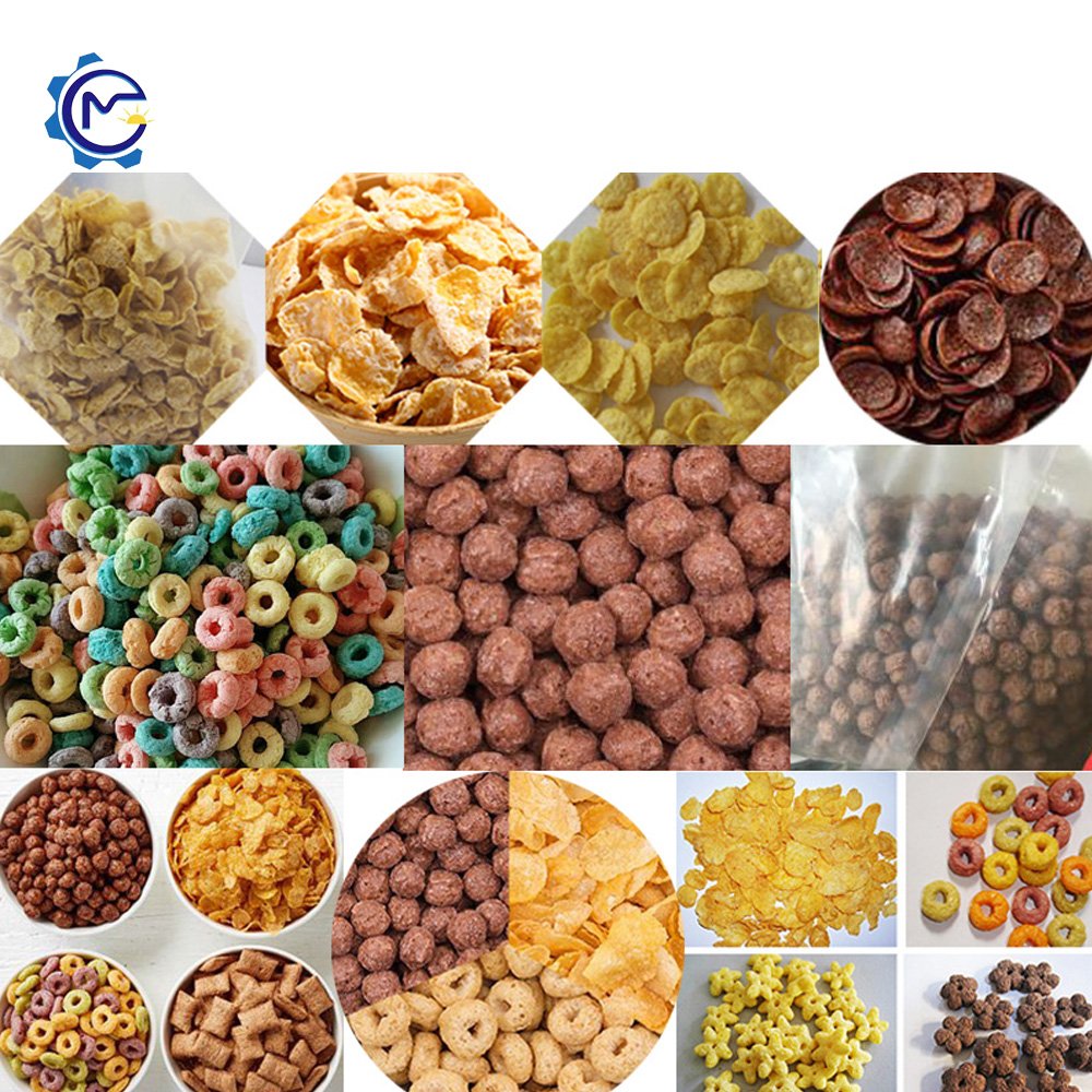 Breakfast Cereal Corn Flakes Fully Automatic Production Line Oatmeal Cocoa Flakes Puffing Equipment Processing Production Line