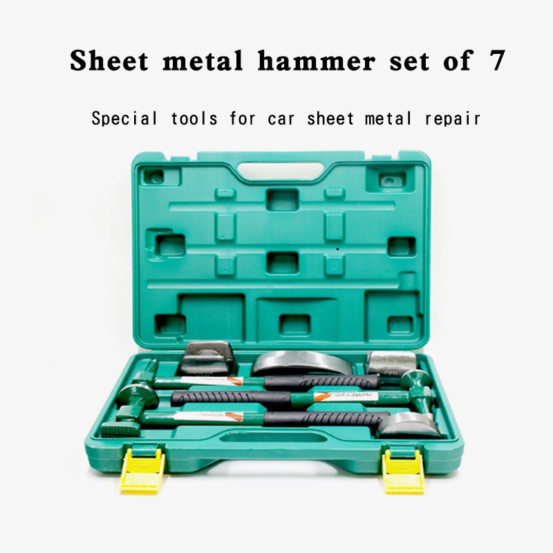 FUNISI Sheet Metal Hammer with Plastic Coated Handle for Auto Repair Hammer