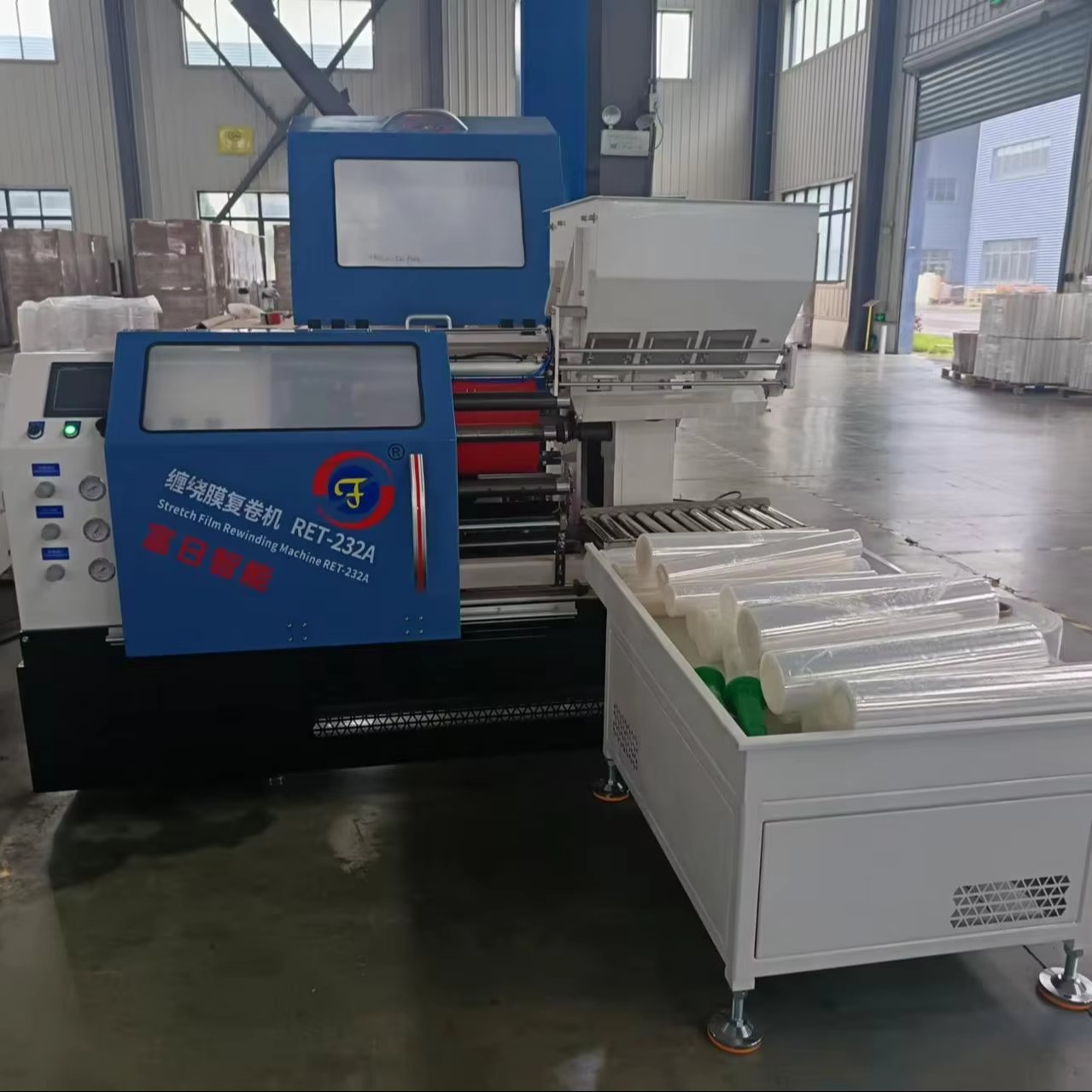Stretch Film Rewinding Machine Coreless & Core Both Supportive Fully Automatic Production Line