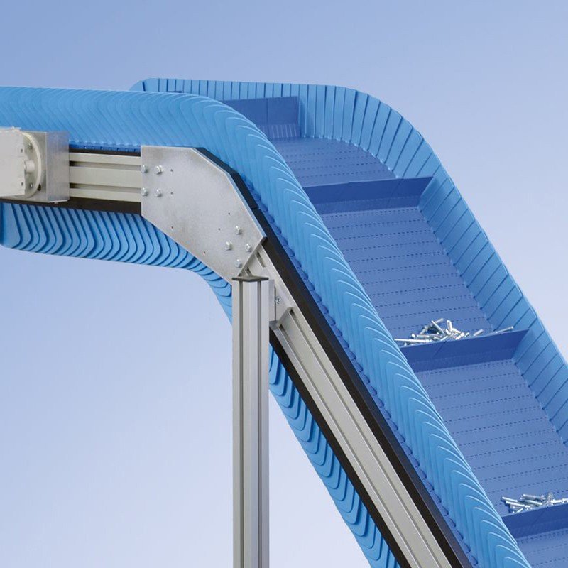DLTE Lifting conveyor with direct contact with food sugar powder cheese incline conveyor