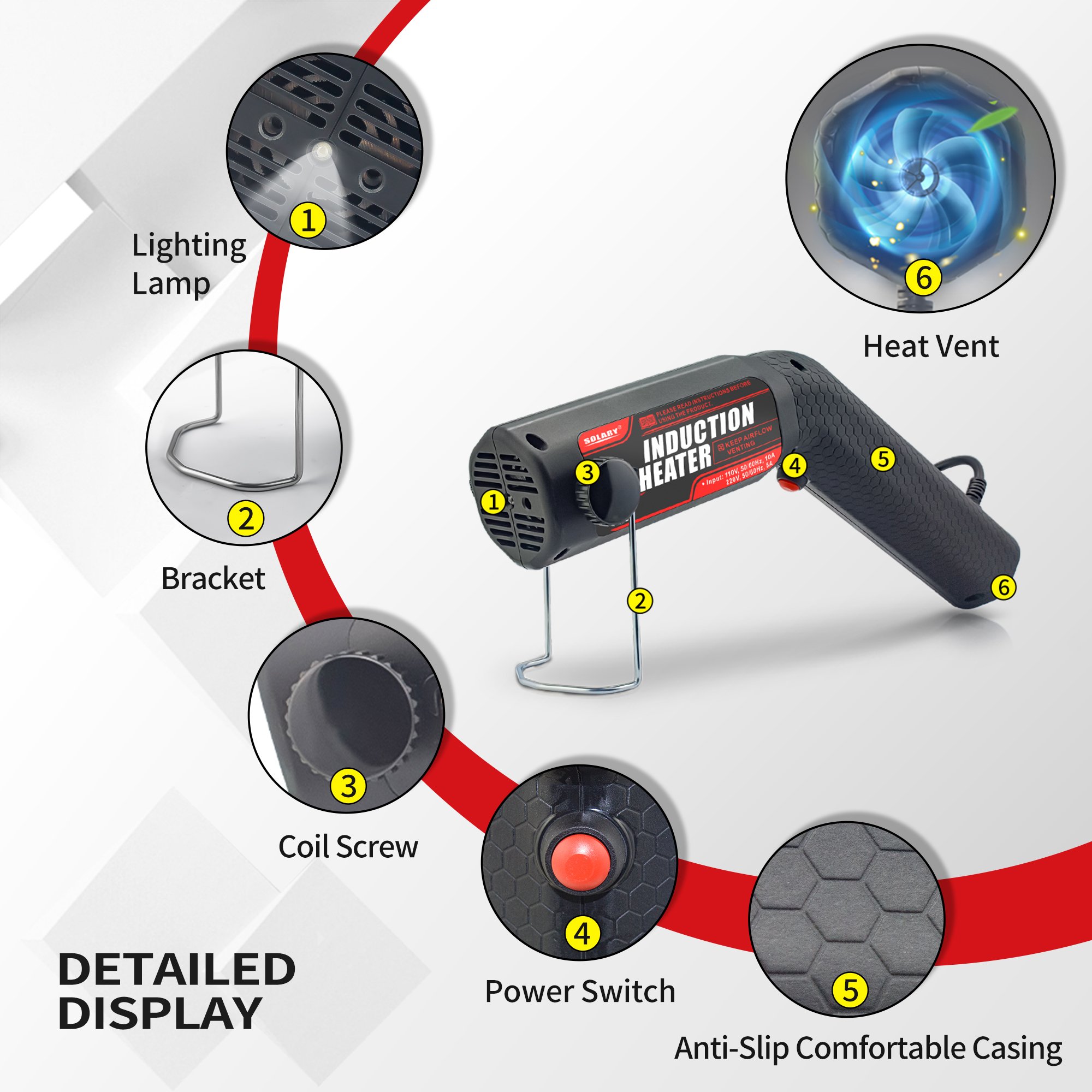 Industrial Portable Kit Induction Heater 30s Fast Heat-Up for Body Repair Heating Metals Bearings Gears Plastic Material