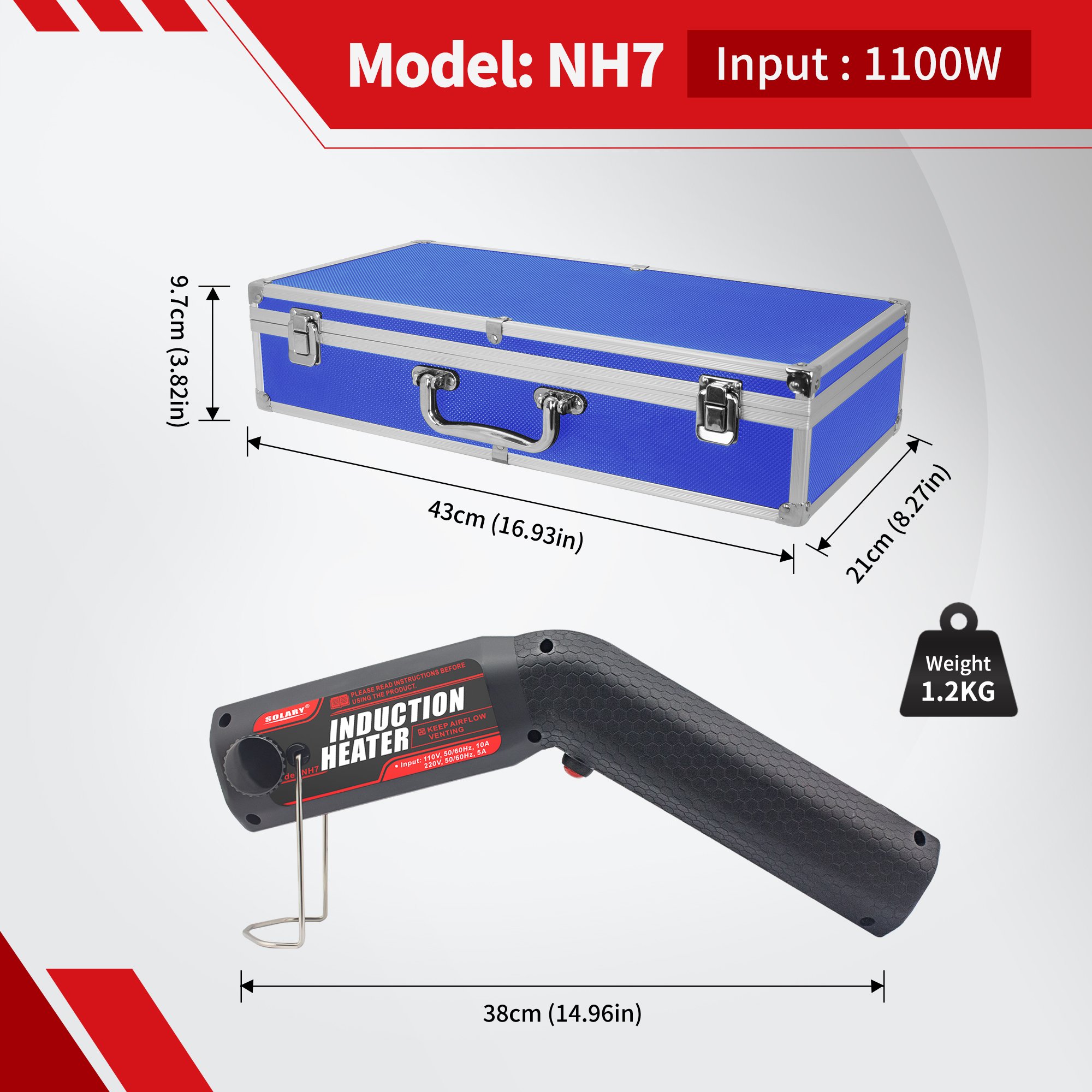Industrial Portable Kit Induction Heater 30s Fast Heat-Up for Body Repair Heating Metals Bearings Gears Plastic Material