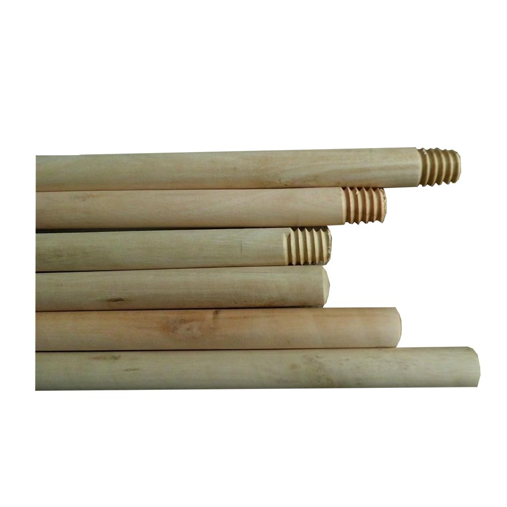 Double automatic broom stick handle mop rod end screw threading machine