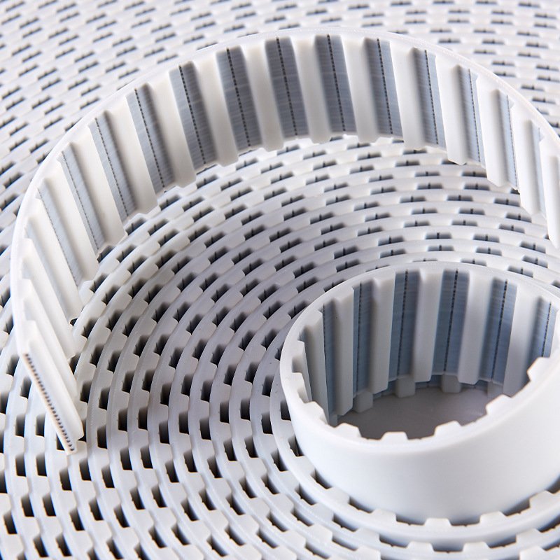 PU Timing Belts HTD8M HTD 1440 8M Polyurethane Timing Belt With Green White Black Fabric For Packing Machine Belt