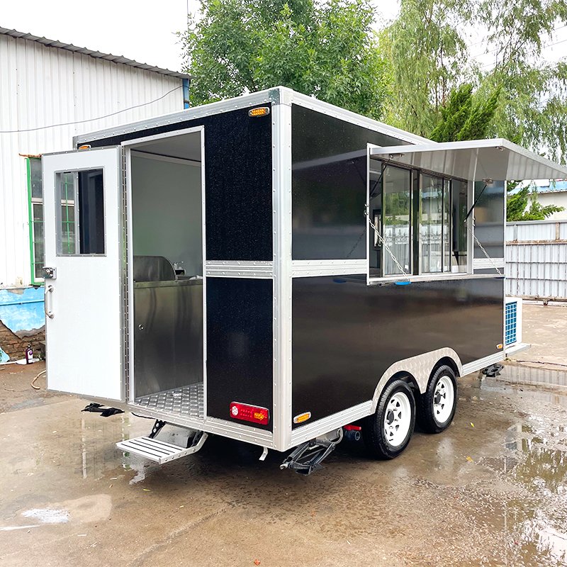Manufacture Outdoor Coffee Cart Chinese Food Van Deep Fryer Fast Food Trailer Milk Tea Popcorn Food Truck for Sale