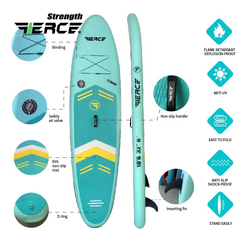 Fierce 2024 Hot Selling Board Wholesale Surf Inflatable Surfboard Sup Stand up Paddle Padle OEM