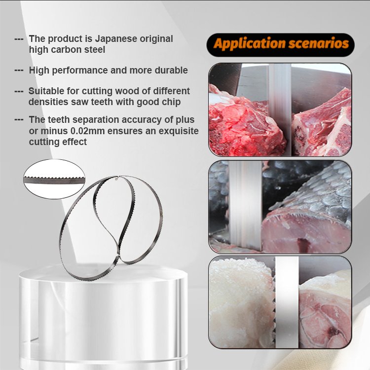 Food process meat cutting bandsaw blades 1830 made in italy for manual commercial cutting pig's foot bone