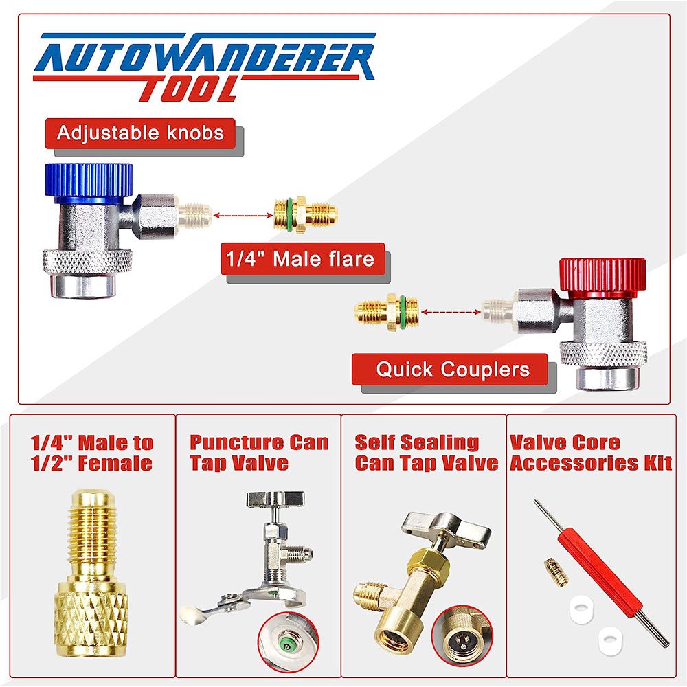 AC Gauge 3 Way Manifold Gauge Set Air Conditioning Manifold Charging Repair Auto Tool Set KIT Box