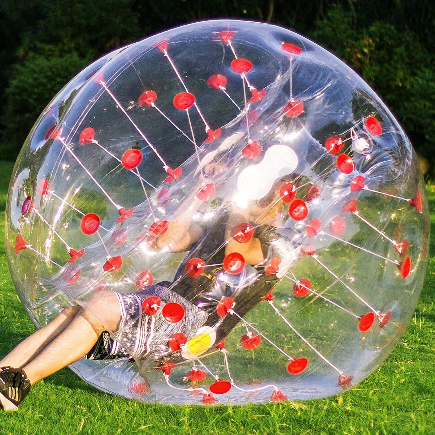 Hot Selling Adult Pvc Body Zorb Bumper Ball Suit Inflatable Bubble Football Soccer Ball With Colored Dots