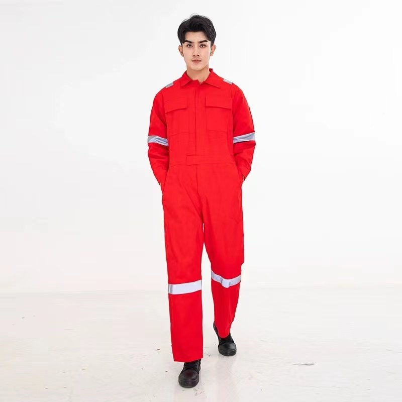 Reusable Work Wear Reflective Stripe Safety Suits 100% Cotton Full Body Work Overall Ready to Ship Sample Supplied Work Garment