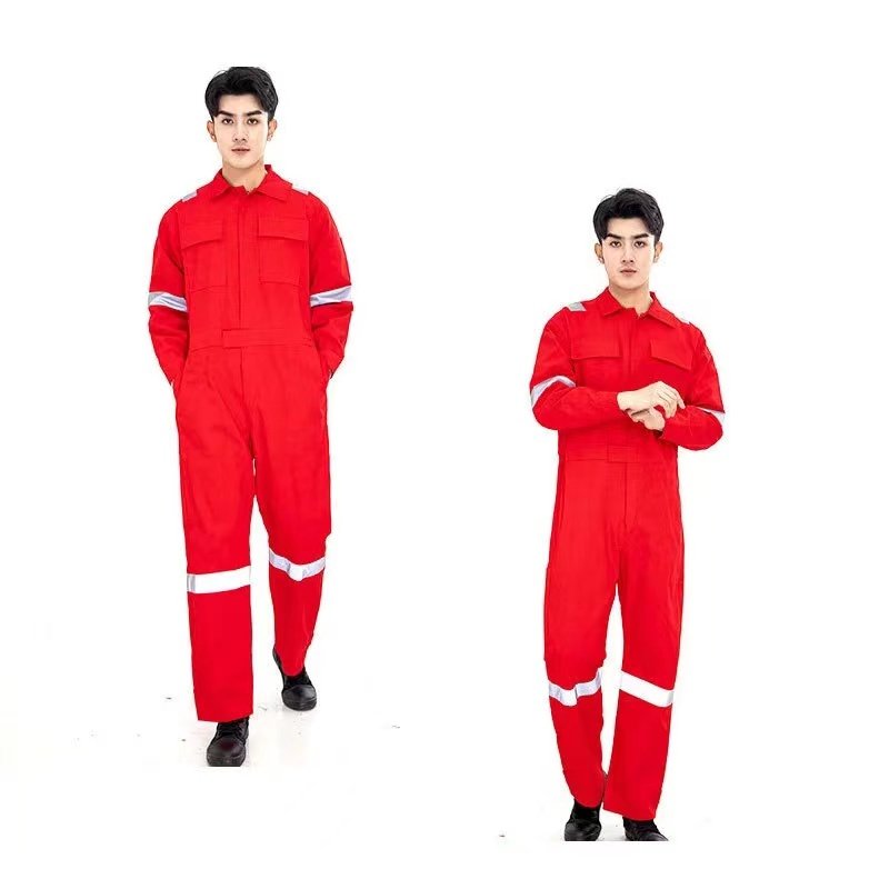 Reusable Work Wear Reflective Stripe Safety Suits 100% Cotton Full Body Work Overall Ready to Ship Sample Supplied Work Garment