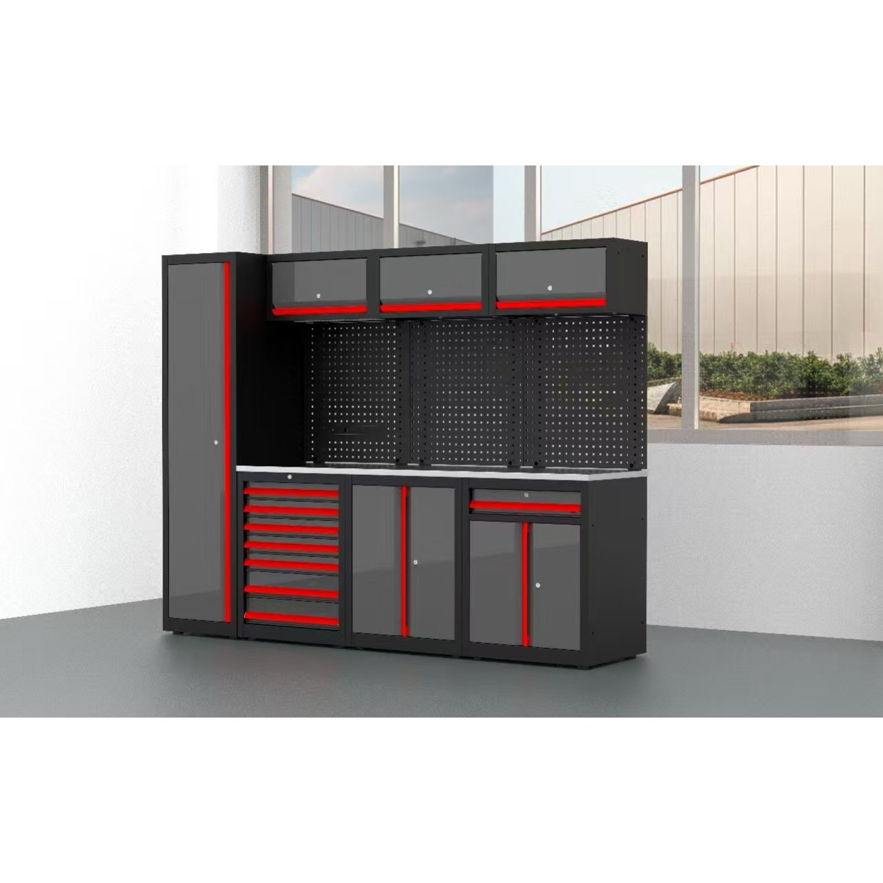 Hot Sale Easy Assembly Garage Workbench Combination Tool Cabinets Color Customized For Auto Repair