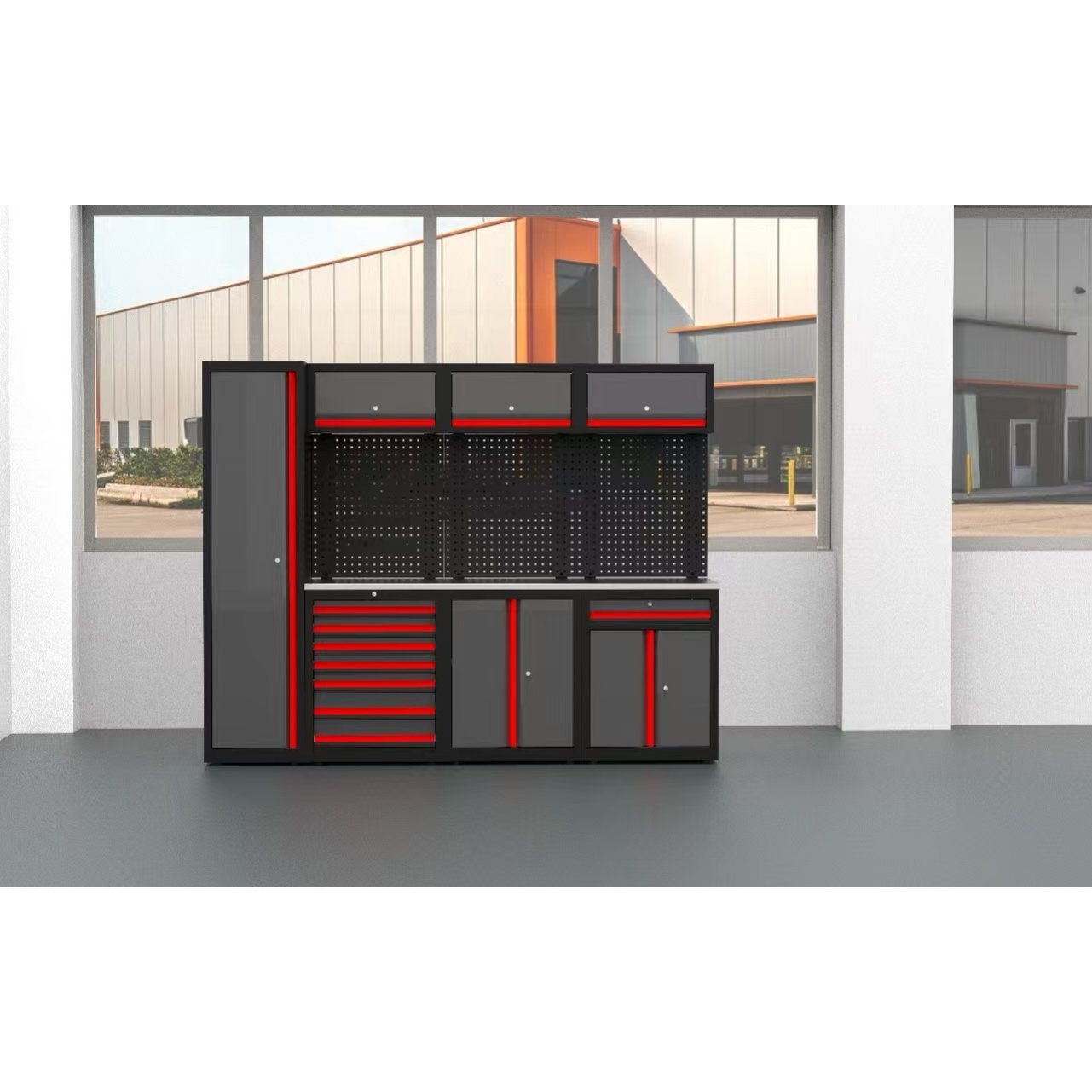 Hot Sale Easy Assembly Garage Workbench Combination Tool Cabinets Color Customized For Auto Repair