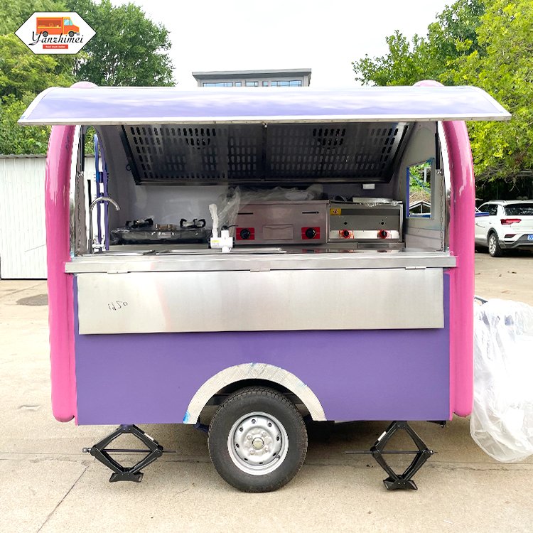 Mobile Bar Kitchen Food Kiosk Fiberglass Ice Cream Cart Street Snow Cone Truck Cold Dessert Truck for Sale