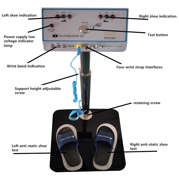 Double Feet Human Body Comprehensive Tester hang Ring Wrist Strap Foot Ring Antistatic Shoes Wrist & Foot Strap Tester