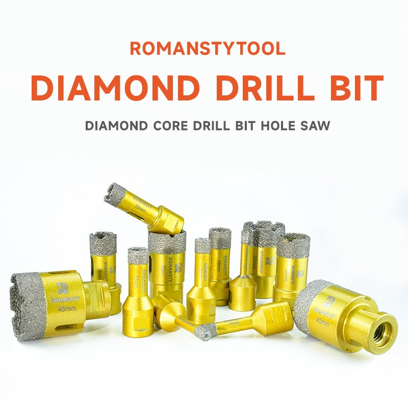 Vacuum Brazed 16Pcs Diamond Drilling Core Bit Kit for Porcelain Marble Granite Cuts Hole Saw Stone Work