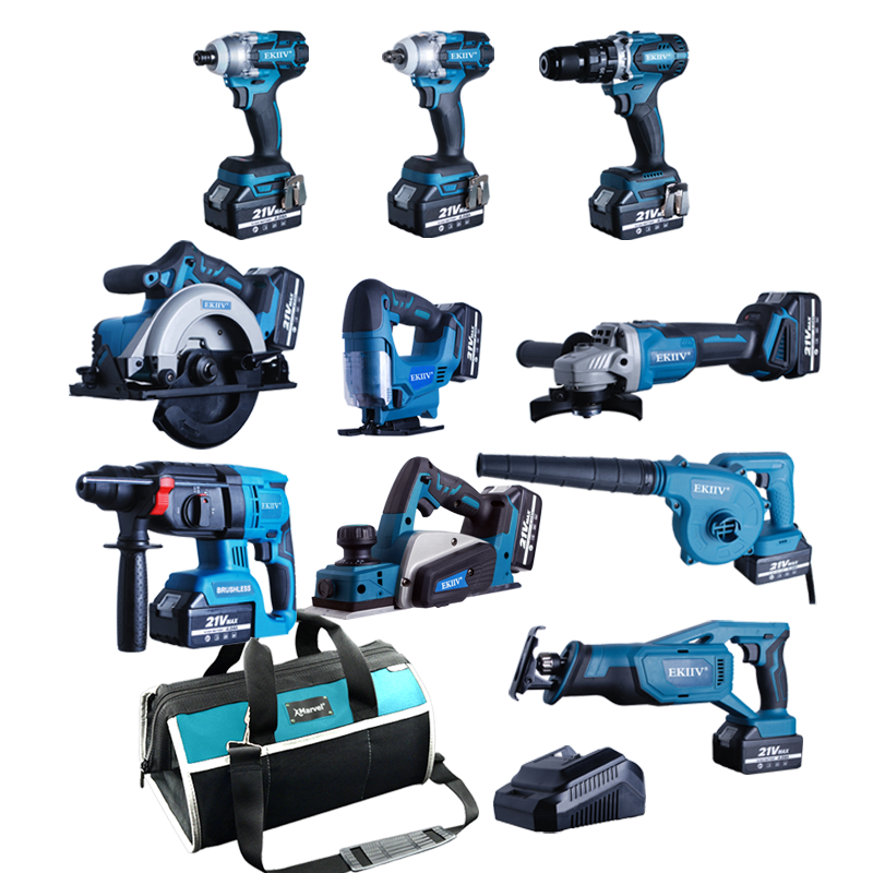 Drill combo kit tool set EKIIV 20-v max lithium ion cordless combos kits 9-tools high quality
