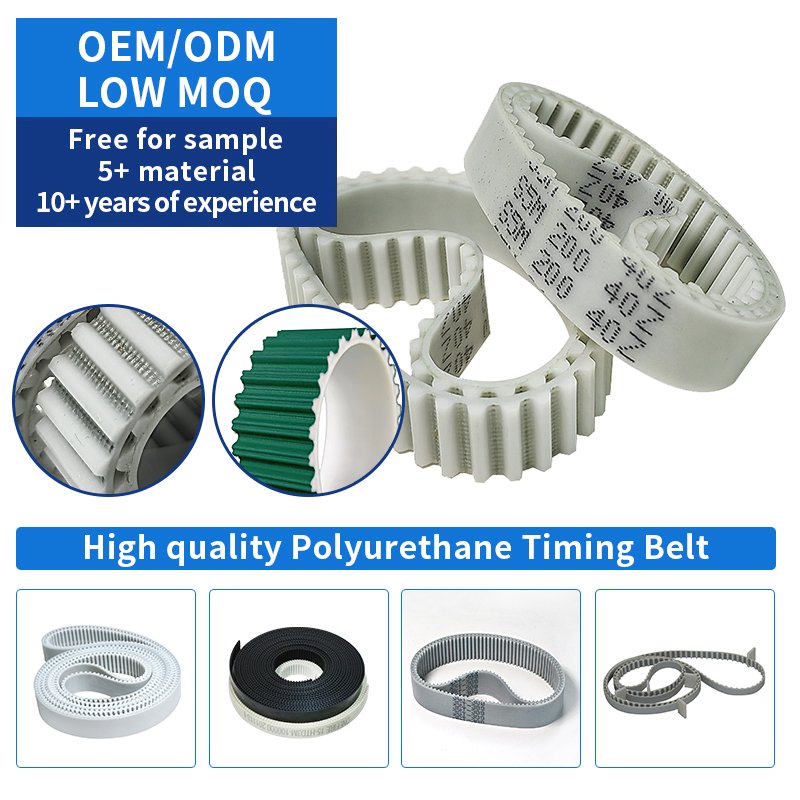 ONEFIRE Transparent PU Seamless Coating Steel Wire Core T2.5 T5 AT5 AT10 T10 Toothed Bucket/Barrel Synchronous Timing Belt