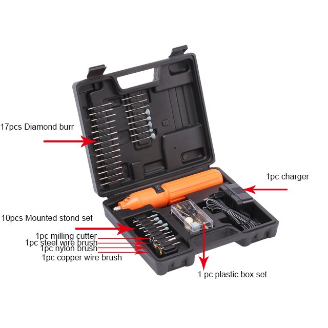 KMD01-C60B 3.6V Ni-Cd mini drill grinder 60pcs DIY tool set MBC package electric battery rotary portable craft multifunction