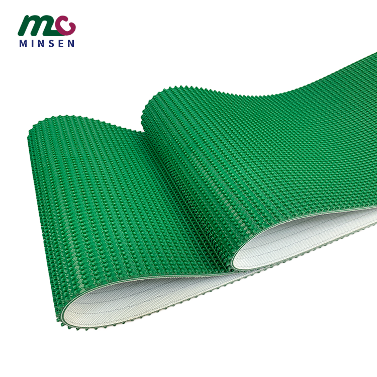 Sell green PVC grass grain anti skid industrial conveyor belt, can climb the hill transport