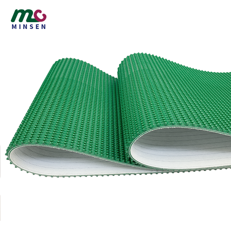 Sell green PVC grass grain anti skid industrial conveyor belt, can climb the hill transport