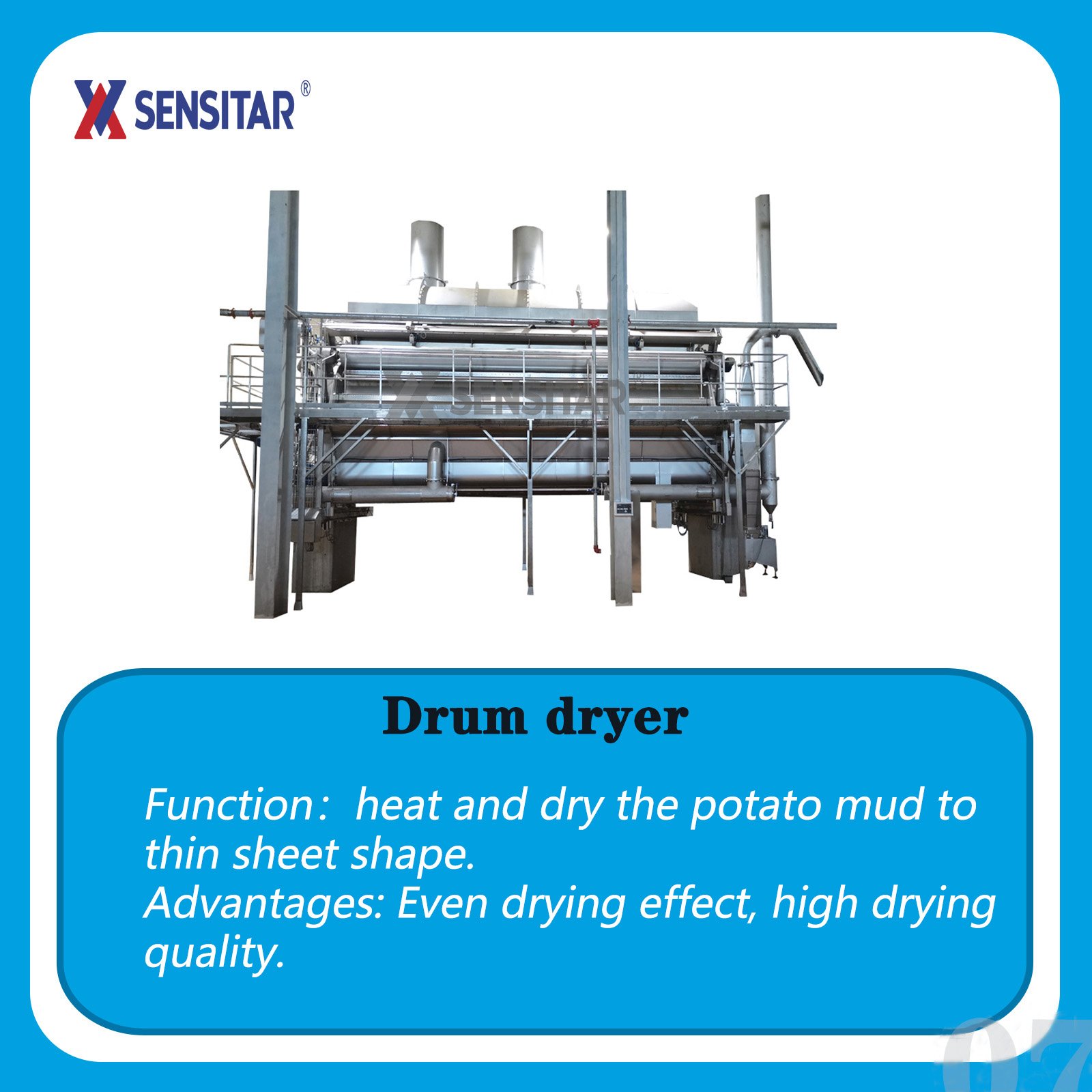 Big Scope Fast Food Industry Applied Directly Dried Potato Powder Processing Line Machine for Different Products Demand