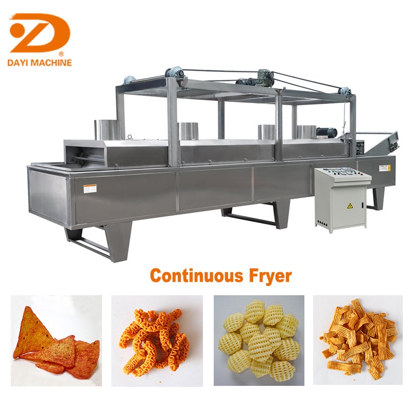 Puff Frying Cutter Machine French Fries Fried Wheat Flour Puffed Snack Machines Frying Machine