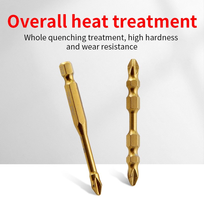 S3 Anti-Slip Titanium Plated Cross-Shaped Screwdriver Head Impact-Resistant Strongly Magnetic Hand Drill Accessory Power Tools