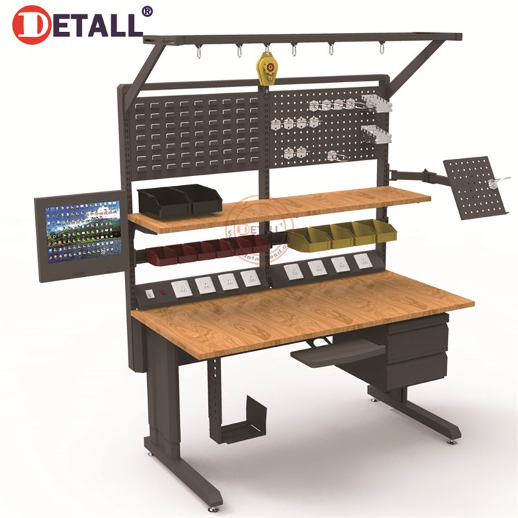 Mobile Repair Shop Essential Heavy-Duty Garage Workbench Adjustable Workstation With ESD Mat & Parts Bins