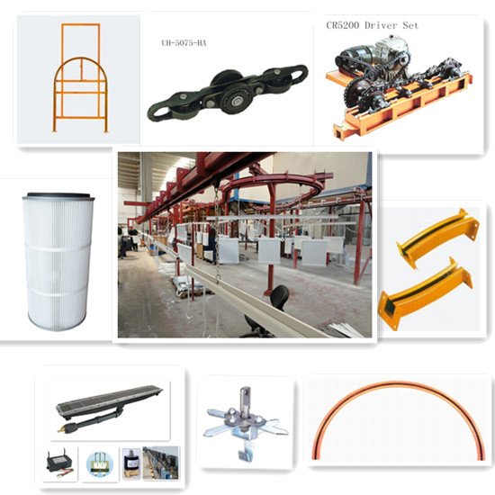 Industrial Overhead Transmission Chains Powder Coating Line Conveyors
