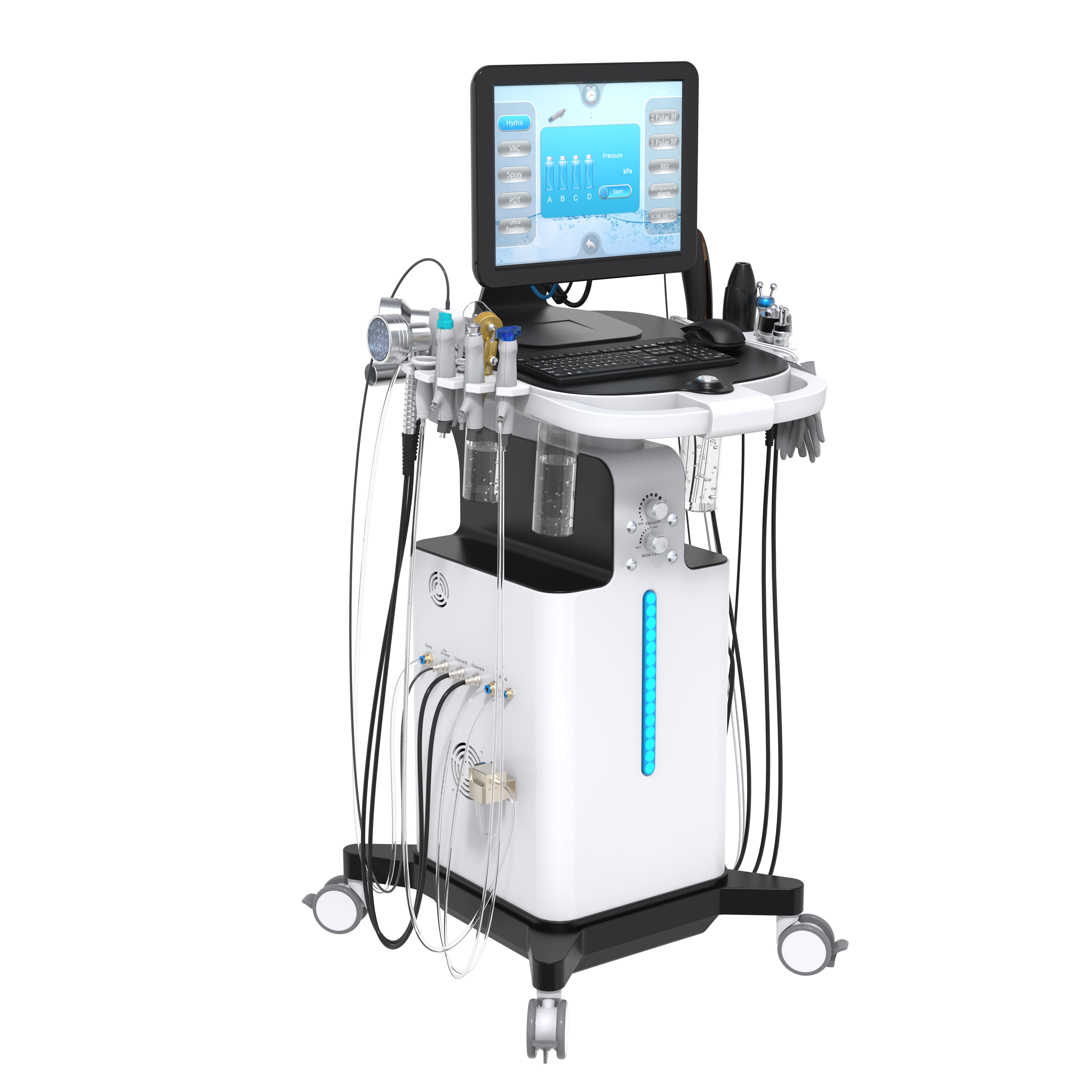 2024 Hydro Facial Skin Care Spa Equipment Hydrafacy 7/14 in 1 Skin Analyzer With Keyboard Dermabrasion Machine