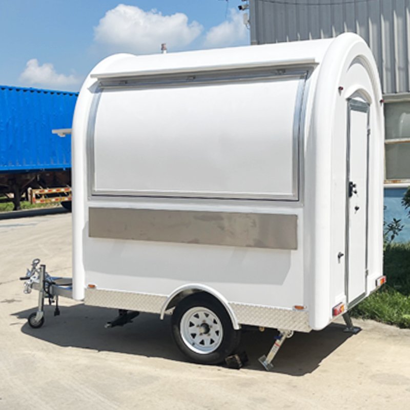 Small Food Truck Mini Round Roof Cart Mobile Food Trailer Cart to Sell Drinks Coffee Desserts Cakes Taco