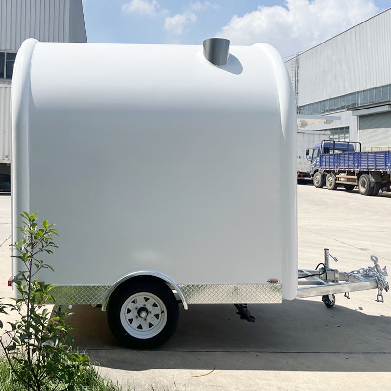 Small Food Truck Mini Round Roof Cart Mobile Food Trailer Cart to Sell Drinks Coffee Desserts Cakes Taco