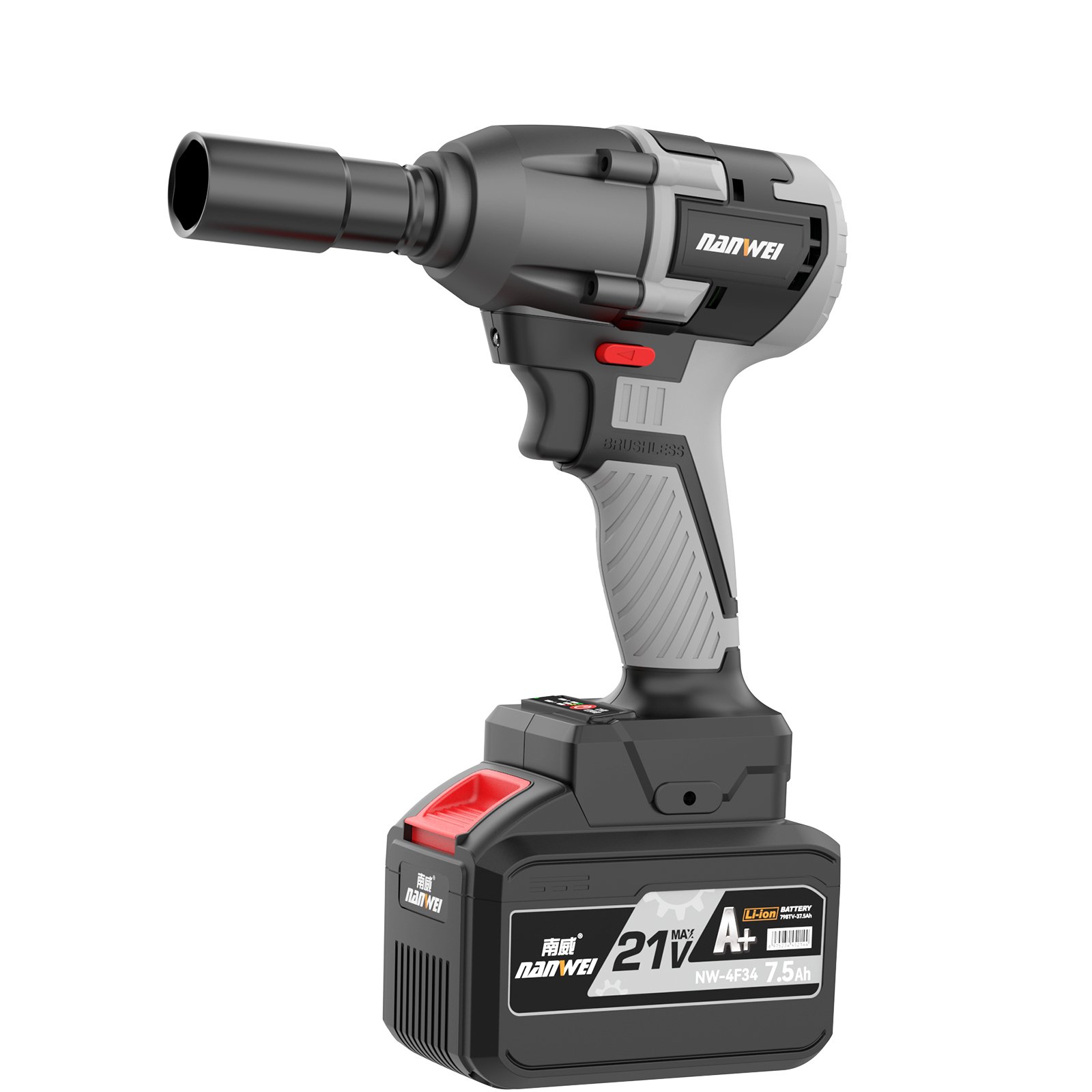 NANWEI 4/3/2pcs brushless cordless power tools set power drill angle grinder power impact wrench Impact electric hammer