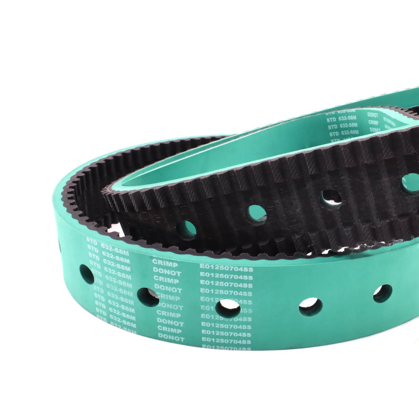 Cost effective vacuum film pulling belts rubber coated belt with holes for packaging machine