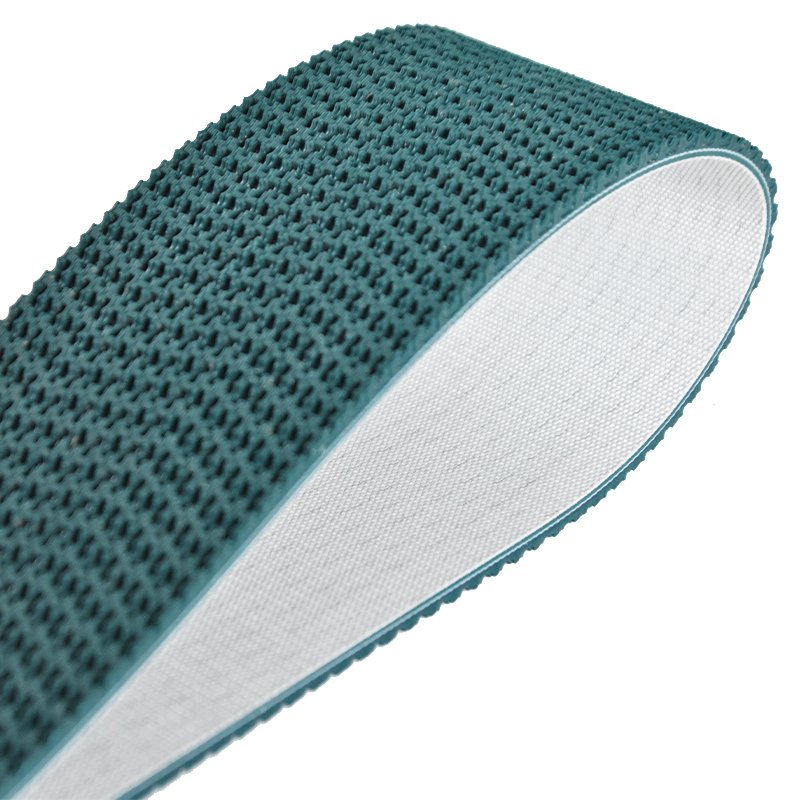 pvc conveyor belt wavy super grip surface climbing transport petrol color non slip high friction