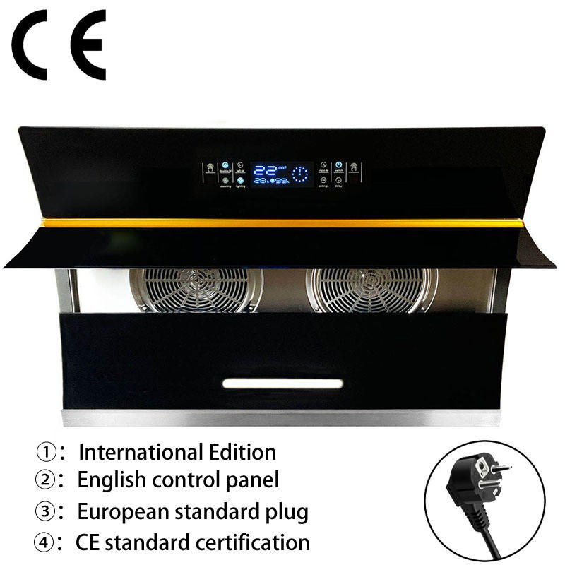 Super Strong Suction International Version Side Range Hood with CE Certification and Double Motors Kitchen Chimney