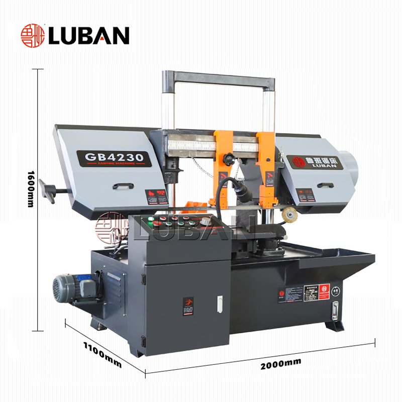 LUBAN Metal Cutting Machinery First-Line Brand I Beam Steel Saw GB4230 Horizontal Band Saw Machine