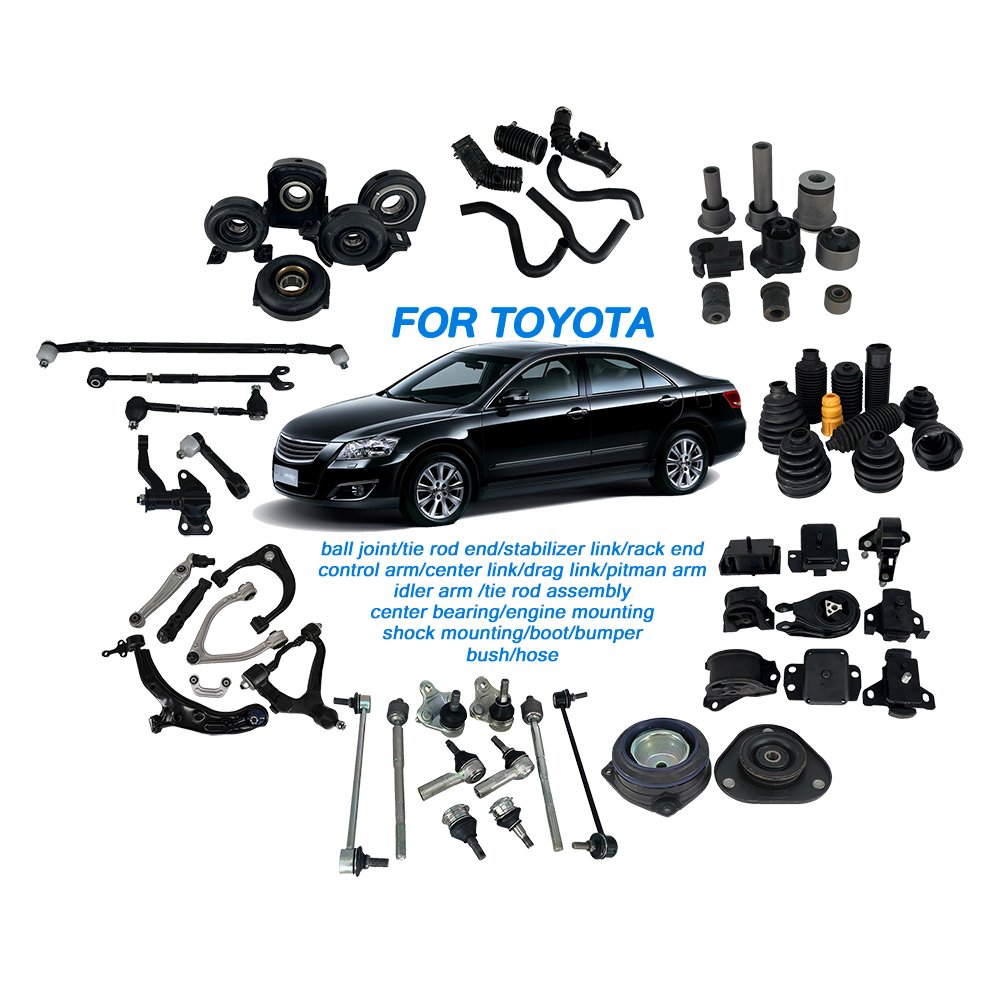 OEM auto spare parts suspension rubber parts control arm bush engine shock mounting center bearing tie rod end hose for Toyota