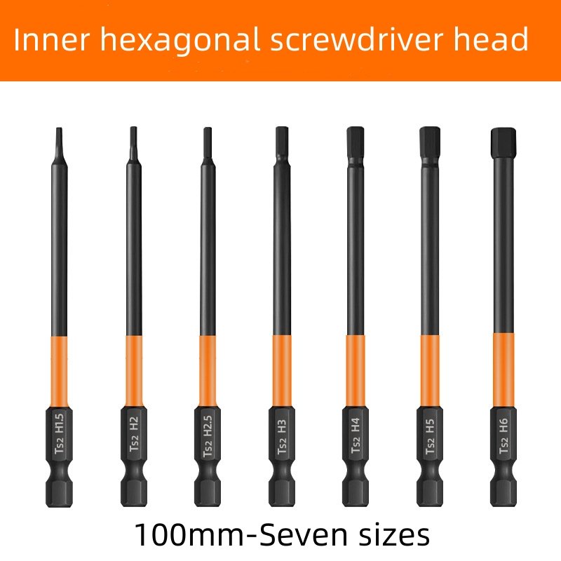 Hex Head Drill Bit Electric Wrench Screwdriver Bit 50mm100mm Metric H1.5 H2 H2.5 H3 H4 H5 H6 For Power Drill Tool Accessories
