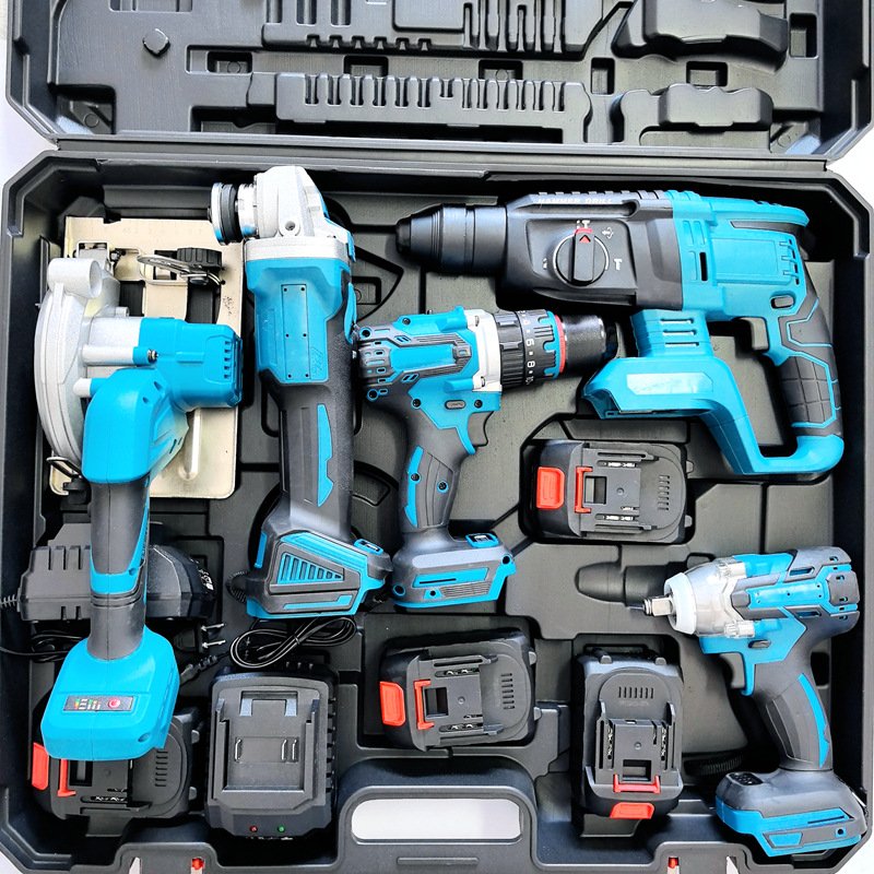 20V Portable Cordless Drill Set 5-Piece Brushless Lithium Tools Set Lithium Battery Power Tools Kit For Home Improvement