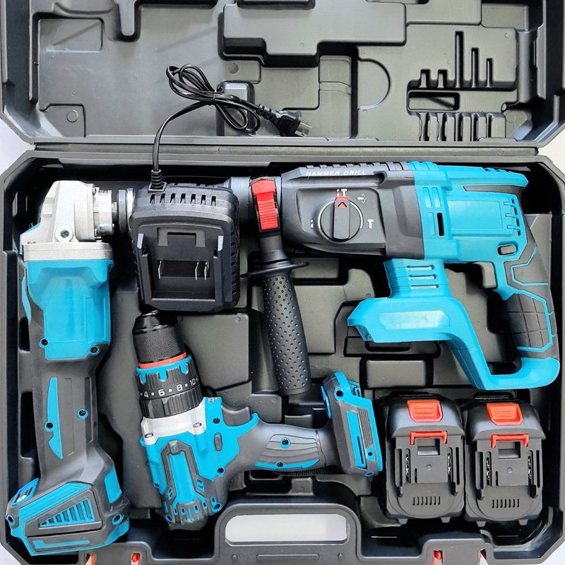 20V Portable Cordless Drill Set 5-Piece Brushless Lithium Tools Set Lithium Battery Power Tools Kit For Home Improvement